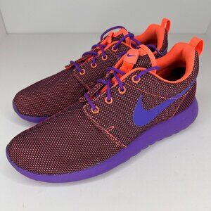 Nike Womens 511882-852 Roshe Run Bright Mango HyperGrape Size 8 Running Shoes